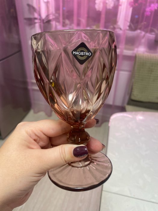 Фотография покупателя товара Набор бокалов стеклянных Magistro «Круиз», 250 мл, 8×15,3 см, 6 шт, цвет розовый