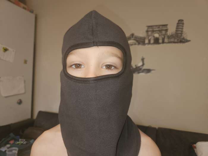 Фотография покупателя товара Маска-балаклава, флис, размер универсальный, серая - Фото 3