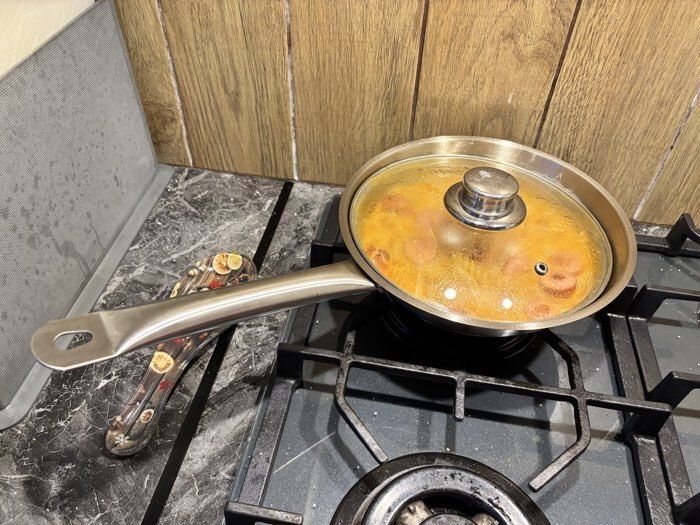 Фотография покупателя товара Сковорода Hanna Knövell, d=30 см, h=5.5 см, нержавеющая сталь, толщина стенки 0.6 мм, длина ручки 24.5 см, индукция - Фото 1