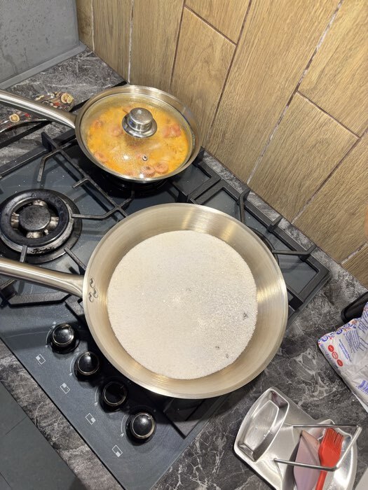 Фотография покупателя товара Сковорода Hanna Knövell, d=30 см, h=5.5 см, нержавеющая сталь, толщина стенки 0.6 мм, длина ручки 24.5 см, индукция - Фото 3