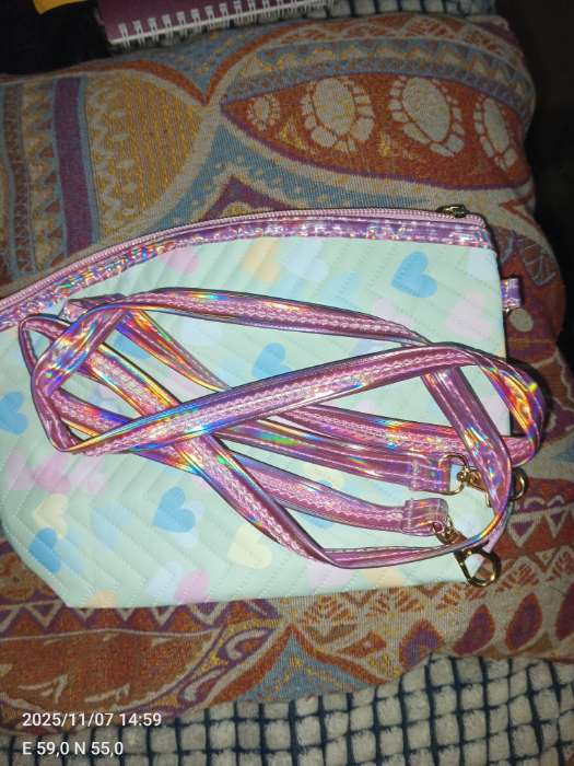 Фотография покупателя товара Сумка детская «Сердца» для девочки, на молнии, зелёная - Фото 2