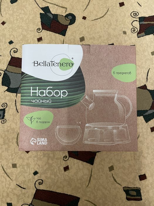 Фотография покупателя товара Чайный набор Bella Tenero «Эко», 6 предметов: чайник 900 мл, подставка, 4 пиалы 130 мл, стекло, прозрачный - Фото 4