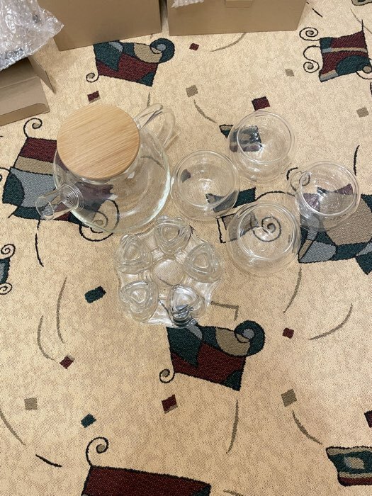 Фотография покупателя товара Чайный набор Bella Tenero «Эко», 6 предметов: чайник 900 мл, подставка, 4 пиалы 130 мл, стекло, прозрачный - Фото 3