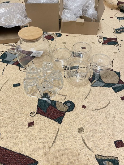 Фотография покупателя товара Чайный набор Bella Tenero «Эко», 6 предметов: чайник 900 мл, подставка, 4 пиалы 130 мл, стекло, прозрачный - Фото 8