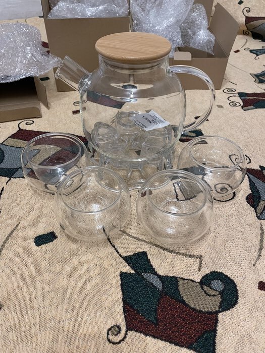 Фотография покупателя товара Чайный набор Bella Tenero «Эко», 6 предметов: чайник 900 мл, подставка, 4 пиалы 130 мл, стекло, прозрачный - Фото 9