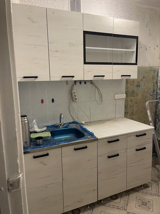 Фотография покупателя товара Кухня прямая «Рио» NEW, со столешницей, 1600 мм, цвет дуб крафт/антарес столешница - Фото 1