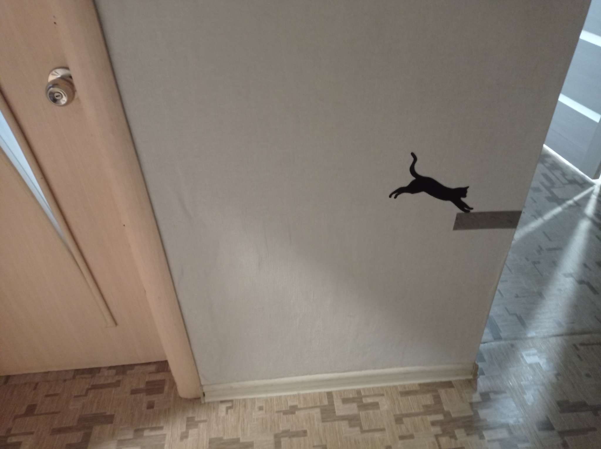 Фотография покупателя товара Зеркало настенное «Котики», акриловое, 8 шт., на клеевой основе, разный размер, чёрное - Фото 2