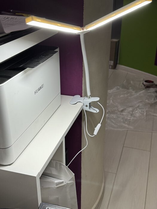 Фотография покупателя товара Настольная лампа RISALUX «Семи», LED 5 Вт, 6000К, 7.5×10.5×65 см, белый - Фото 1