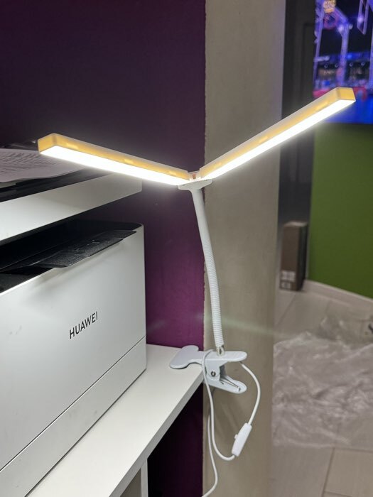 Фотография покупателя товара Настольная лампа RISALUX «Семи», LED 5 Вт, 6000К, 7.5×10.5×65 см, белый - Фото 2