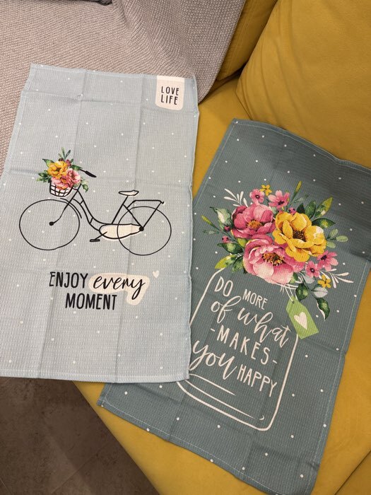 Фотография покупателя товара Набор полотенец кухонных «Доляна» Happiness looks, 35×60 см - 2 шт., хлопок 100% - Фото 1