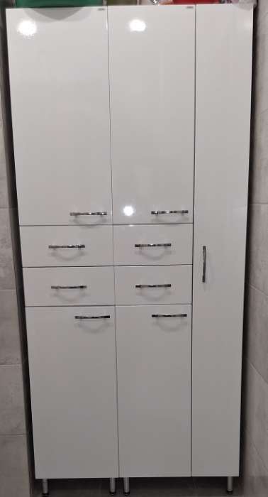 Фотография покупателя товара Шкаф - пенал для ванной комнаты 500, 500×292×1900 мм, цвет белый - Фото 1