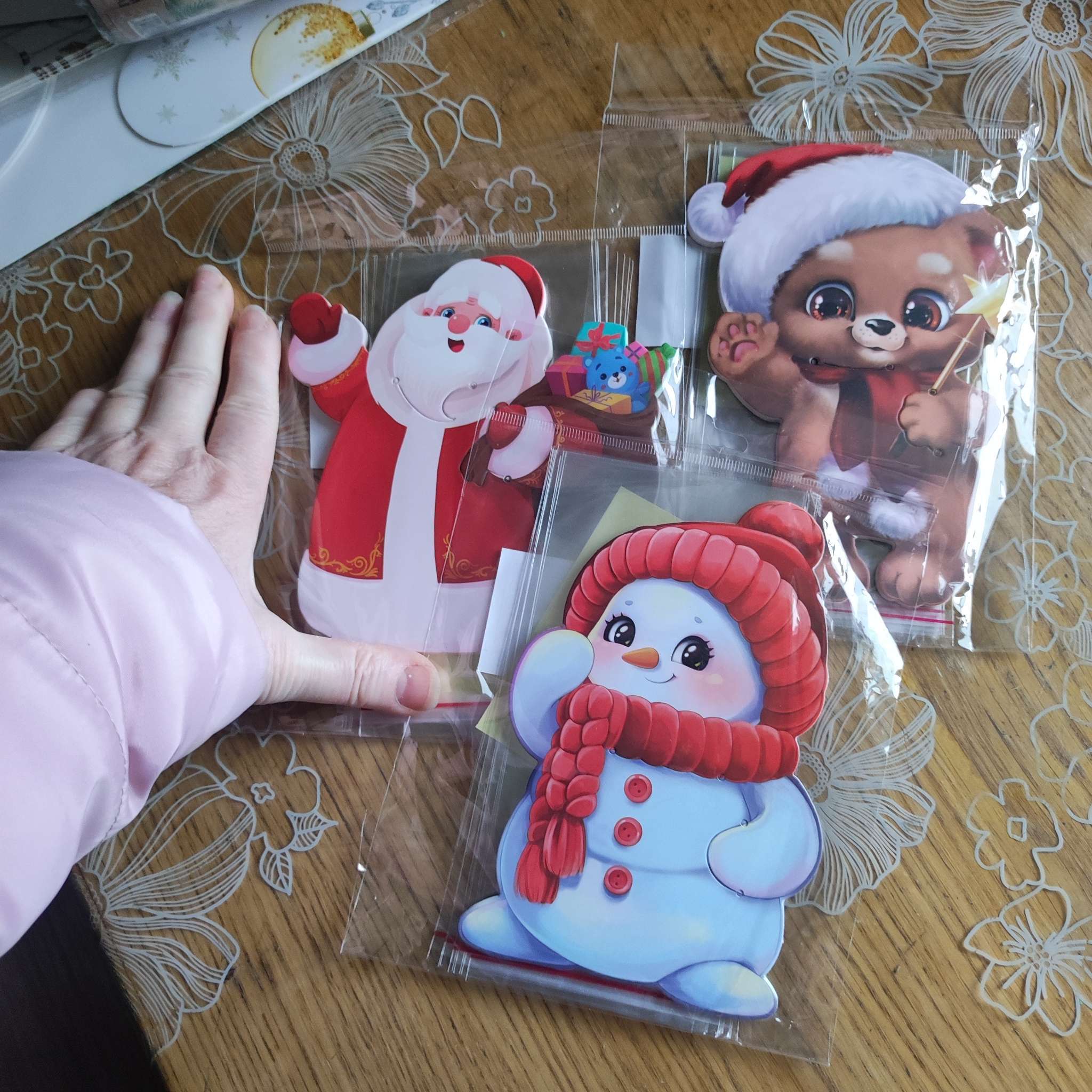 Фотография покупателя товара Пакет под сладости новогодний «Мишка», 11×6 см - Фото 3