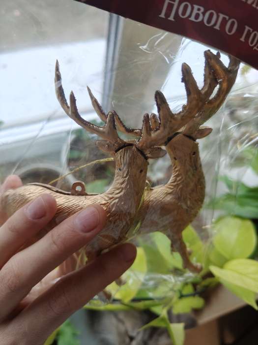 Фотография покупателя товара Ёлочные игрушки 2 шт. «Зимнее волшебство. Благородный олень» пластик, 8×15 см, золото - Фото 94