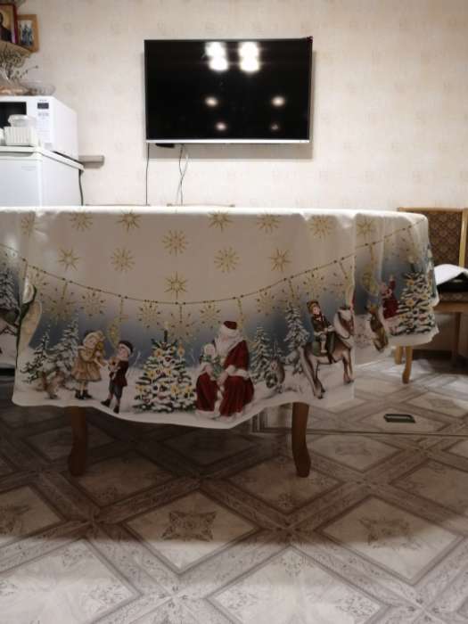 Фотография покупателя товара Набор столовый «Christmas time»: скатерть 150х220см +/-3см с ГМВО, салф.40х40см-12шт, хл100% - Фото 3