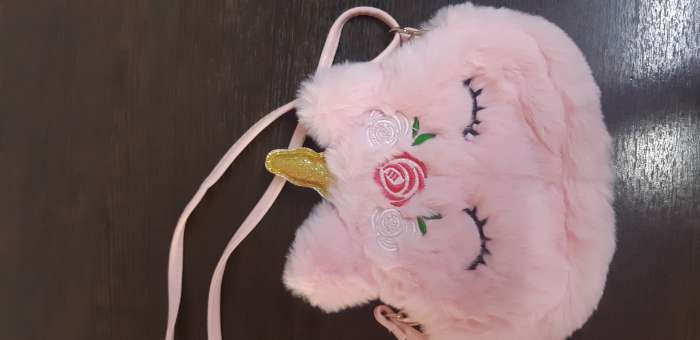 Фотография покупателя товара Сумка детская для девочки "Единорог", на молнии, цвет розовый - Фото 6