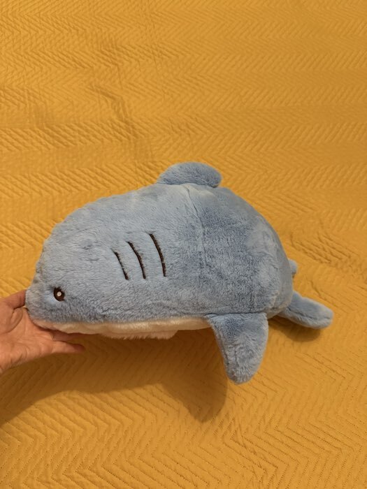 Фотография покупателя товара Мягкая игрушка без наполнителя «Кот» в костюме акулы, 48 см, цвет голубой - Фото 2