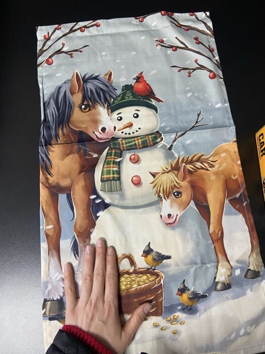 Фотография покупателя товара Набор кухонных полотенец «Этель. Лошадки», новогодний, 4 шт., 34×60 см - Фото 1