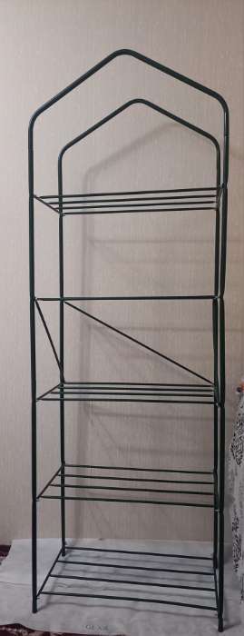 Фотография покупателя товара Стеллаж для рассады, 5 полок, 190×65×40 см, металлический каркас d=16 мм, без чехла, разборный - Фото 1