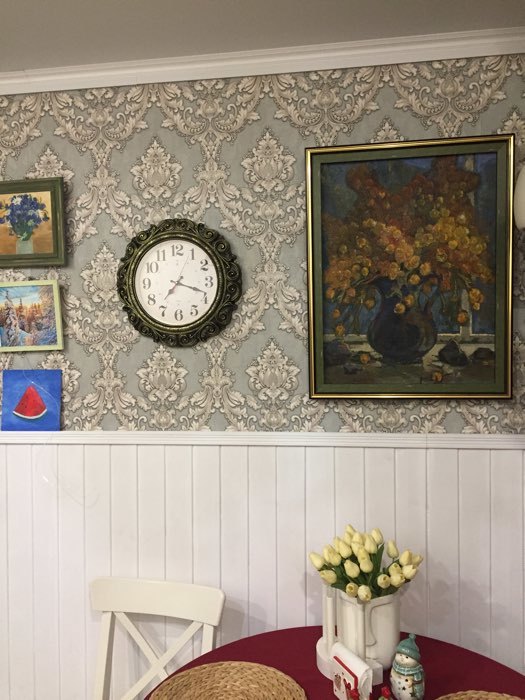 Фотография покупателя товара Часы настенные, интерьерные: Цветы, "Хостон", бесшумные, d-40.5 см, белое золото - Фото 18