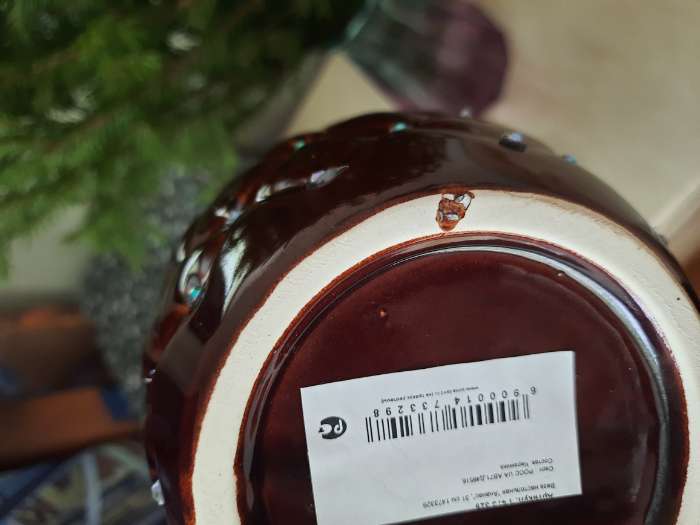 Фотография покупателя товара Ваза керамическая "Ананас", настольная, коричневая, 31 см