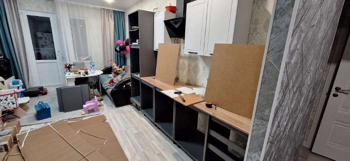 Фотография покупателя товара Кухонный гарнитур в потолок «Виктория», 3000 мм, цвет графит - Фото 22