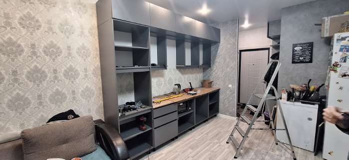 Фотография покупателя товара Кухонный гарнитур в потолок «Виктория», 3000 мм, цвет графит - Фото 21