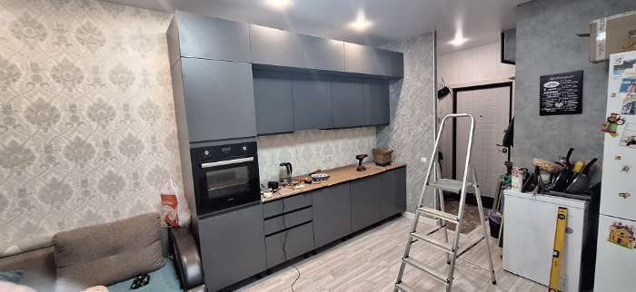 Фотография покупателя товара Кухонный гарнитур в потолок «Виктория», 3000 мм, цвет графит - Фото 19