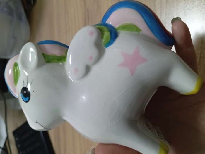 Фотография покупателя товара Копилка для денег «Лошадка с крыльями и яркой гривой», керамика, 13×6.5×16 см - Фото 3