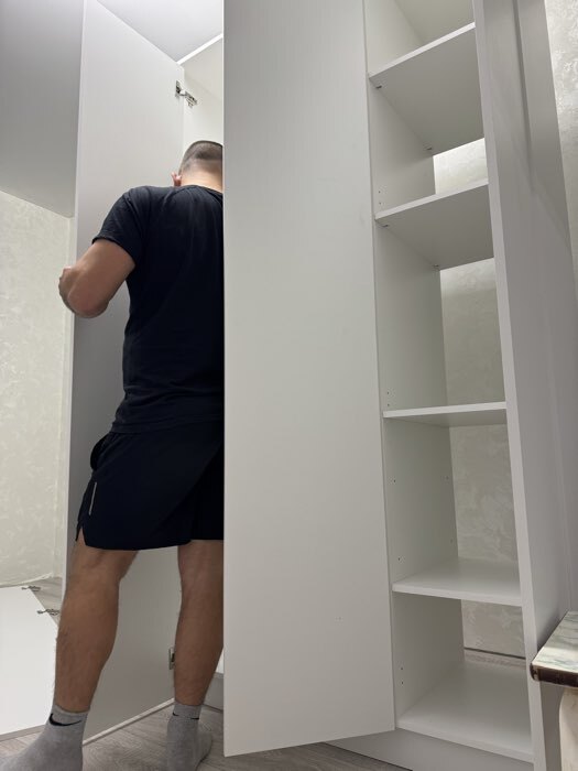 Фотография покупателя товара Шкаф прямой трёхстворчатый «Бруно», 1200×505×2216 мм, цвет белый - Фото 78