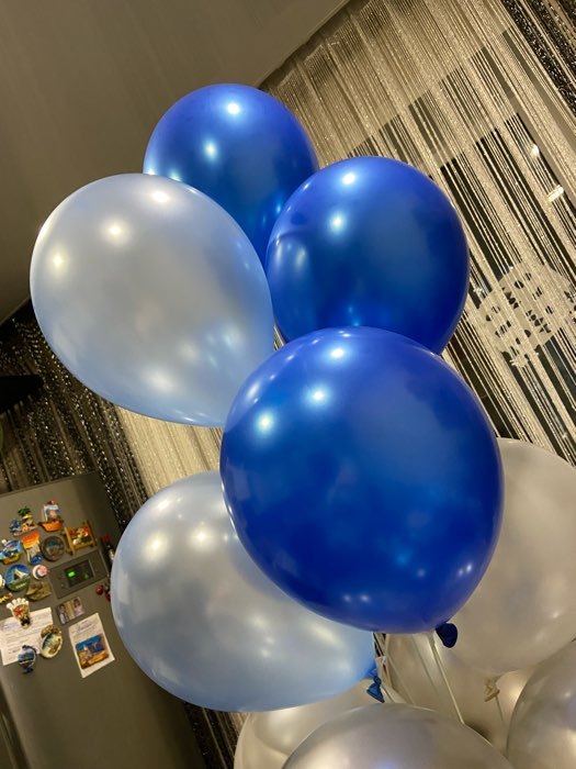 Фотография покупателя товара Шар латексный 12", перламутровый, набор 5 шт., цвет синий - Фото 2