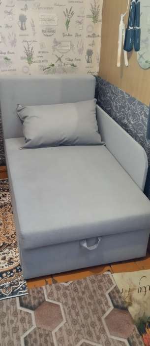 Фотография покупателя товара Диван кушетка NEXT NICE, со спальным местом 750×1950 мм, ткань велюр Nice Grey - Фото 1