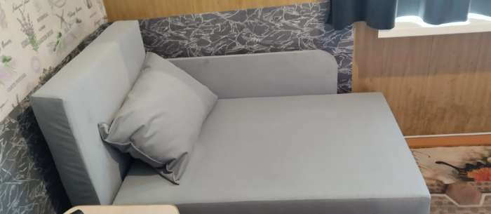 Фотография покупателя товара Диван кушетка NEXT NICE, со спальным местом 750×1950 мм, ткань велюр Nice Grey - Фото 2