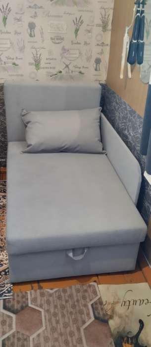 Фотография покупателя товара Диван кушетка NEXT NICE, со спальным местом 750×1950 мм, ткань велюр Nice Grey - Фото 3