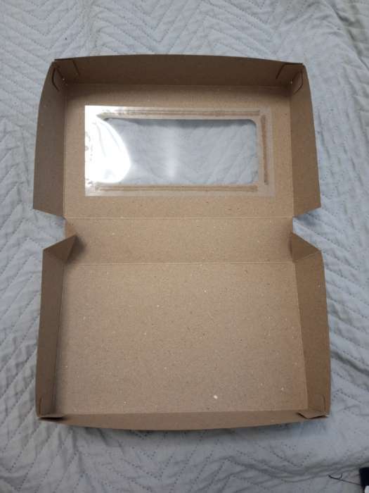 Фотография покупателя товара Контейнер на вынос, с окном, крафт, 20×12×4 см - Фото 3