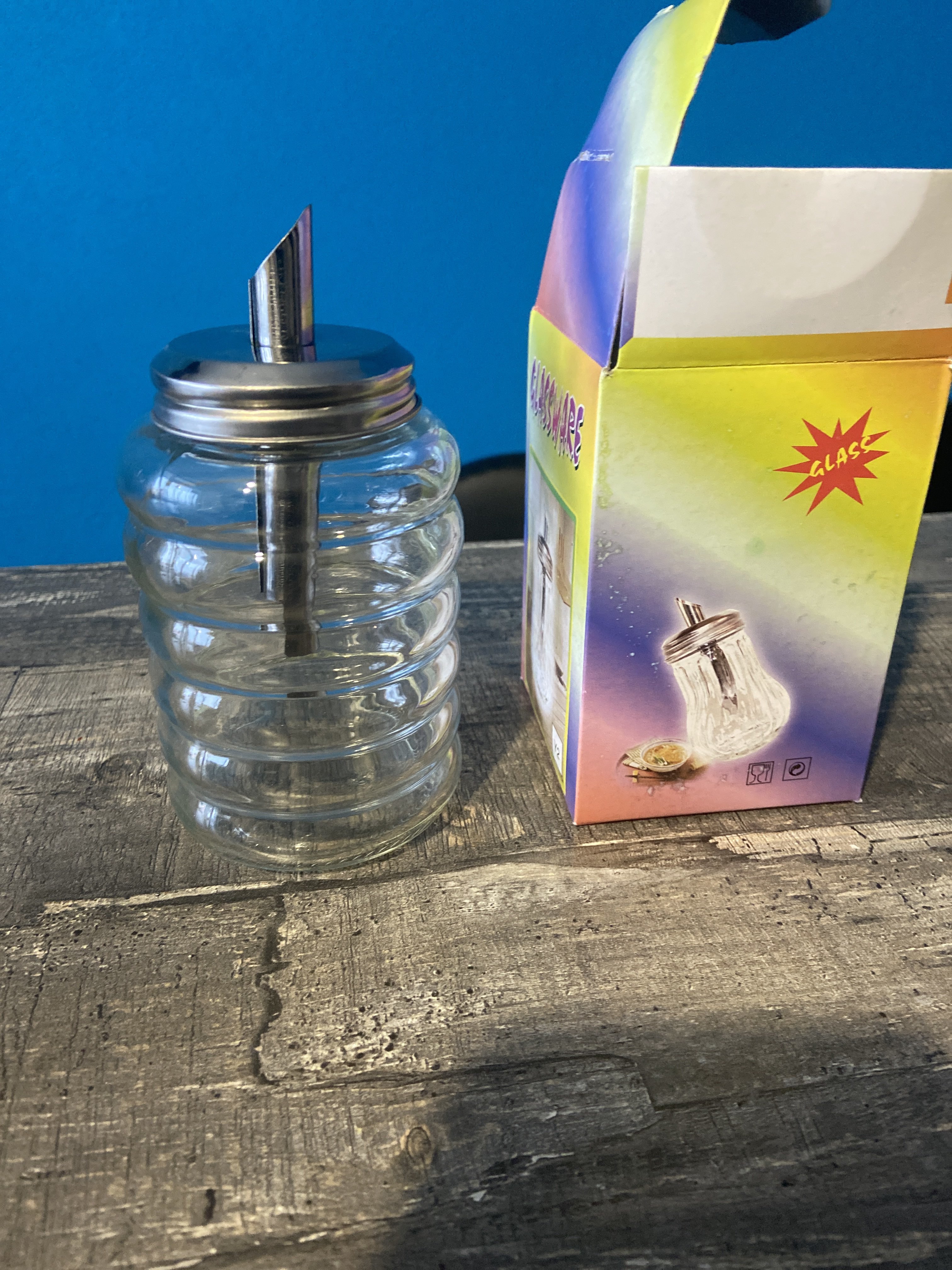 Фотография покупателя товара Сахарница стеклянная с дозатором Доляна «Волны», 280 мл, 7×13,5 см