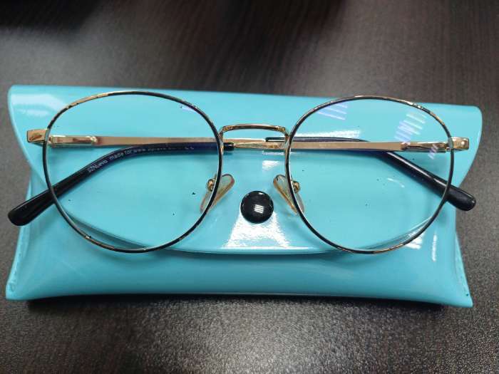 Фотография покупателя товара Футляр для очков на кнопке, однотонный, размер 16.5×4×7 см, голубой - Фото 1