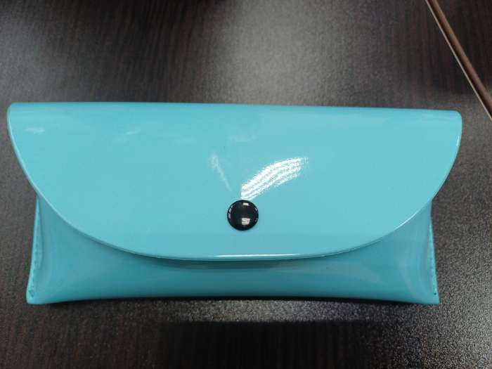 Фотография покупателя товара Футляр для очков на кнопке, однотонный, размер 16.5×4×7 см, голубой - Фото 3