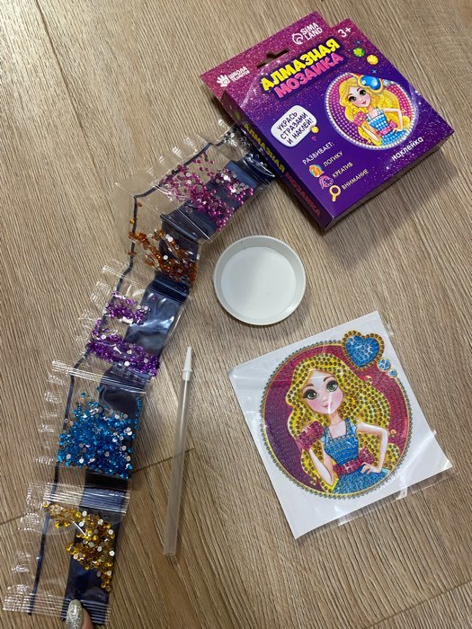 Фотография покупателя товара Алмазная мозаика наклейка для детей «Модница» - Фото 4