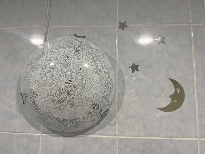 Фотография покупателя товара Наклейка интерьерная зеркальная «Месяц и звезды», декор на стену, панно, 20×10 см - Фото 2