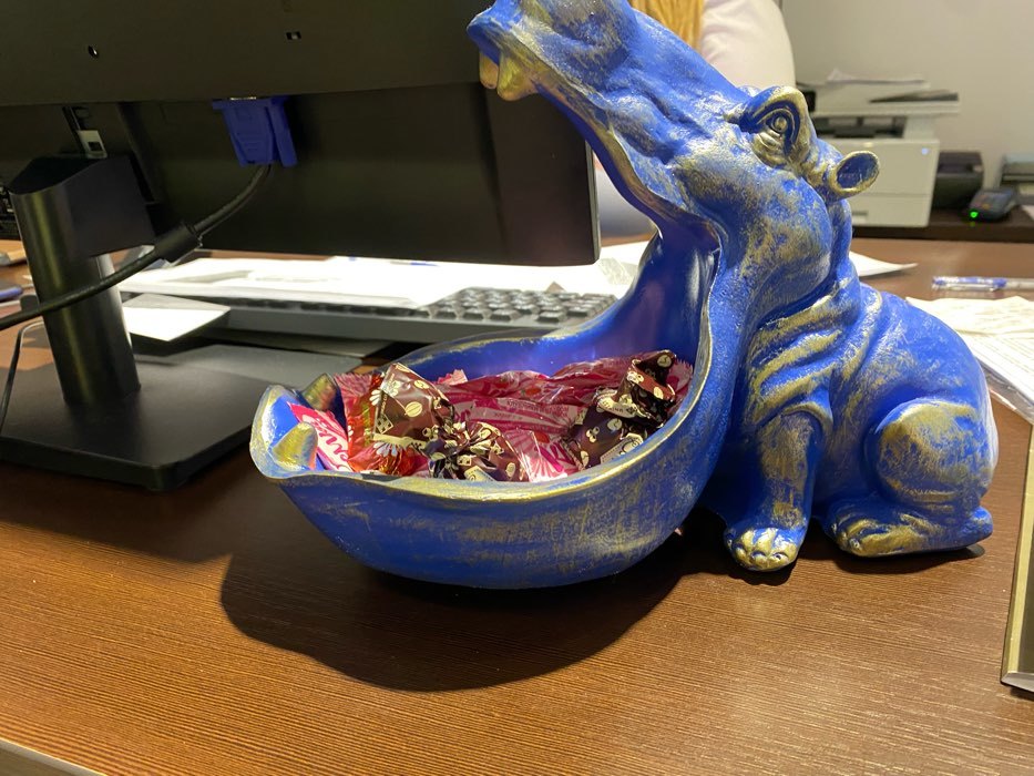 Фотография покупателя товара Подставка конфетница "Бегемот" синий, 22х30см - Фото 2