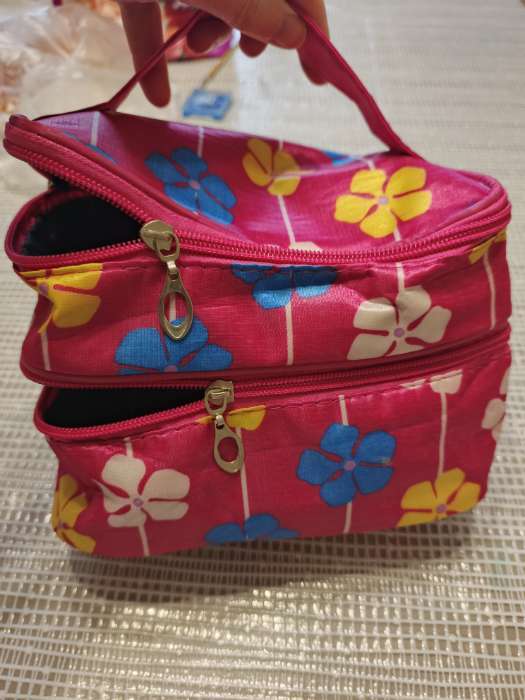 Фотография покупателя товара Косметичка - органайзер на молнии, с отделами, с рисунком, малиновая - Фото 1