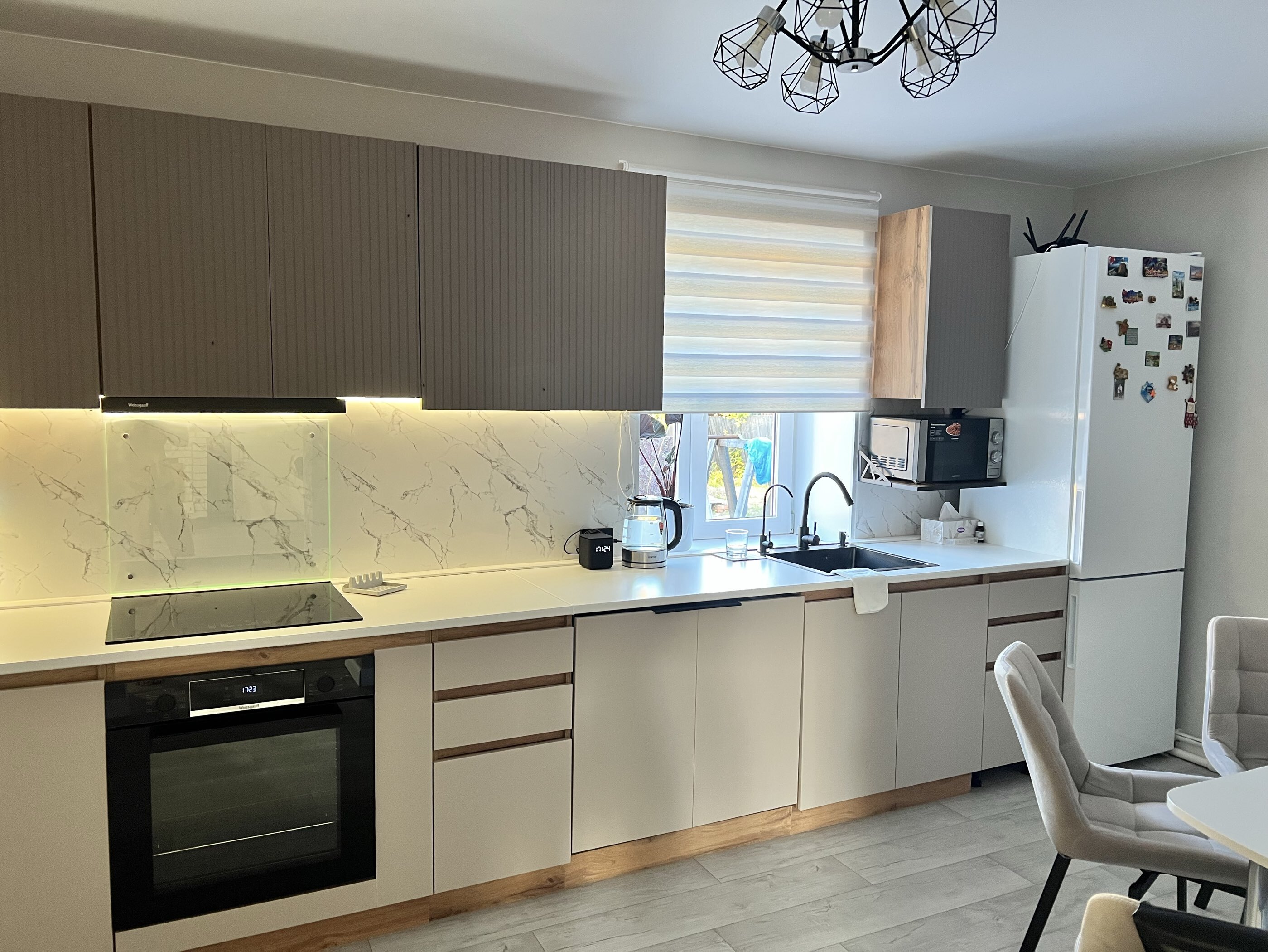 Фотография покупателя товара Кухонный гарнитур прямой «Ника», с столешницей, 2000 мм, цвет коричневый софт МДФ/бежевый софт МДФ - Фото 3