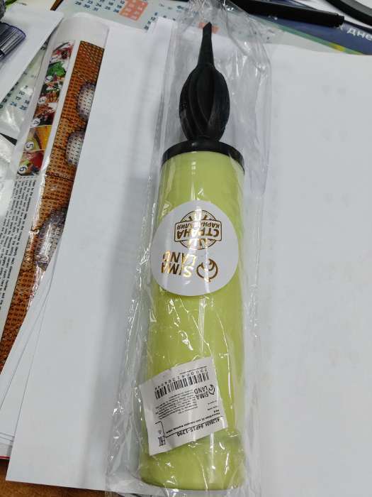 Фотография покупателя товара Насос для воздушных шаров, 28 см, МИКС - Фото 1