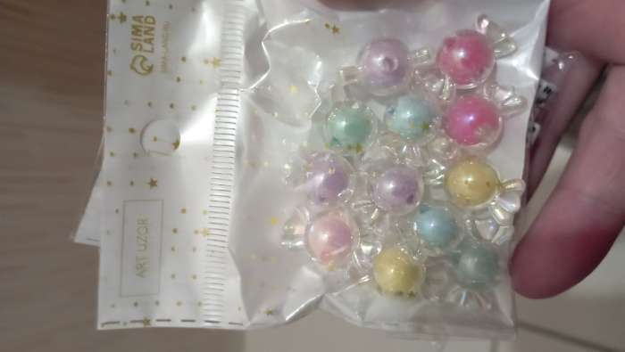 Фотография покупателя товара Бусины для творчества пластик «Конфетка перламутр» набор 15 г 2.2×1.2 см, МИКС - Фото 3