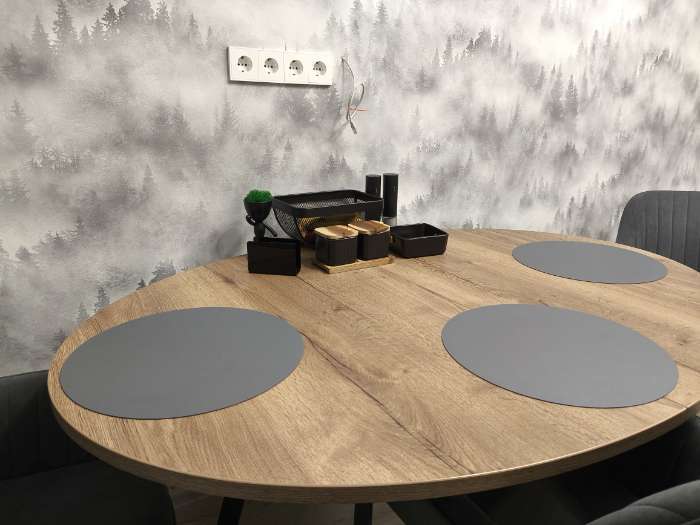 Фотография покупателя товара Салфетка сервировочная на стол «Тэм», d=38 см, тёмно-серая - Фото 1