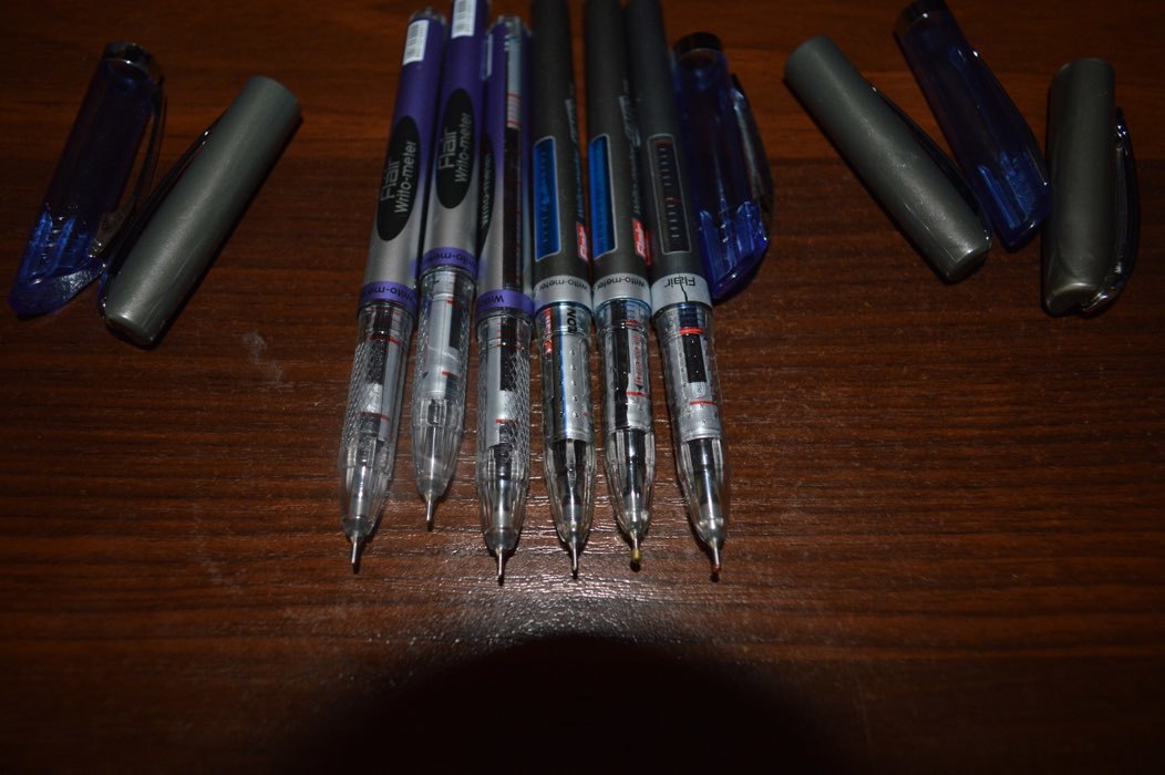 Фотография покупателя товара Ручка шариковая Flair Writo-Meter, узел- игла 0,6 мм (пишет 10 км) масляная основа, шкала на стержне, синяя - Фото 1