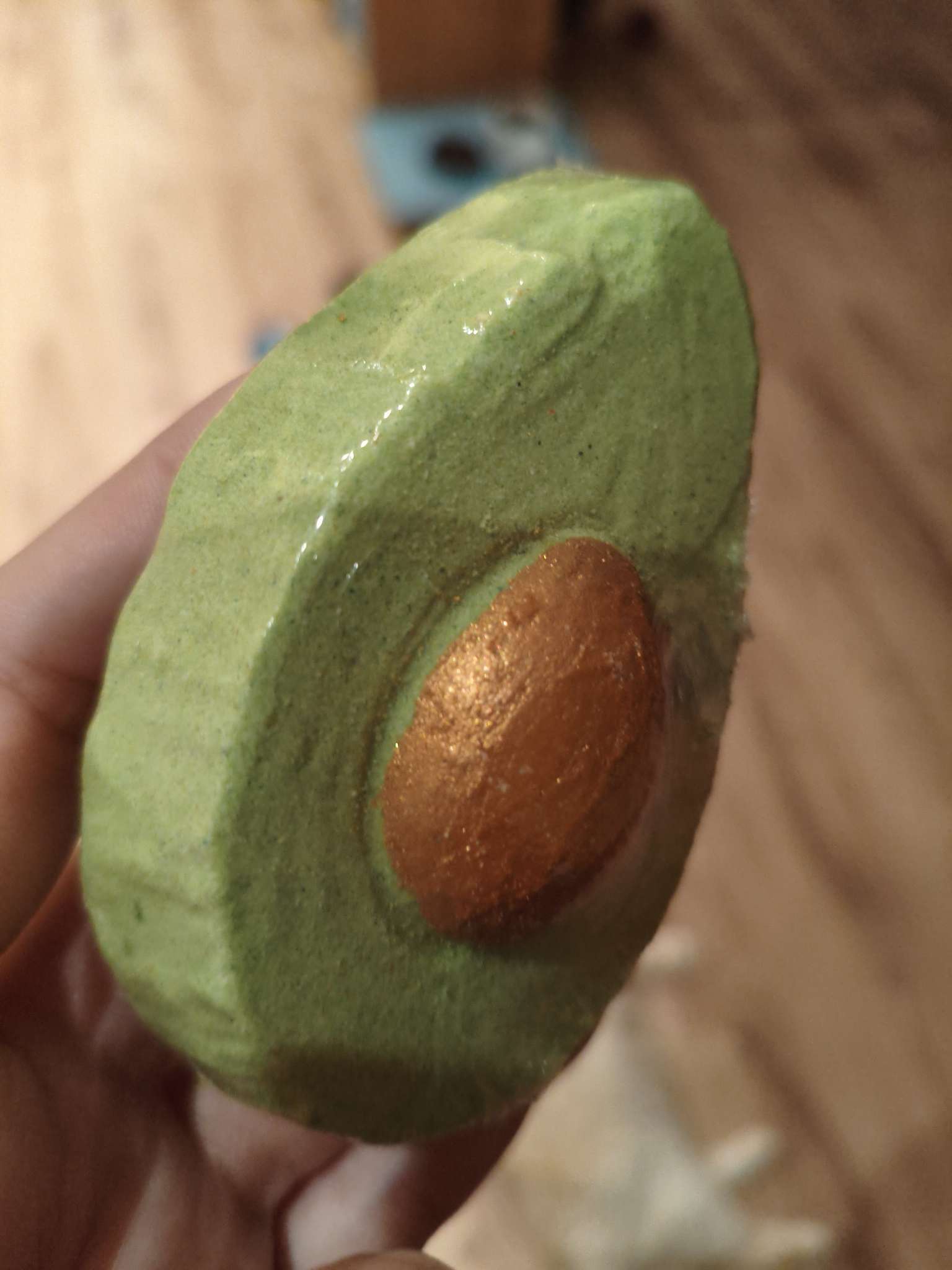 Фотография покупателя товара Бомбочка для ванн «авокадо» с ароматом персика, 90 г - Фото 6