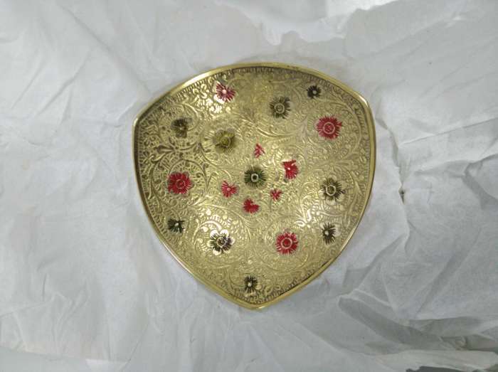 Фотография покупателя товара Блюдо «Роззи», 2.5×11×10.5 см, латунь, цветная эмаль - Фото 3