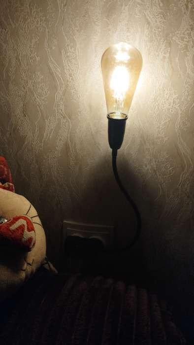 Фотография покупателя товара Лампа светодиодная «Ретро», ST64, 6 Вт, E27, 630 Лм, 2700К, свечение тёплое белое, жёлтая - Фото 2