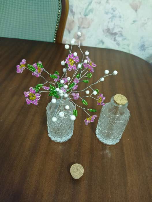 Фотография покупателя товара Банка для сыпучих Доляна «Парфе. Узор», 170 мл, 6.6×12.6 см, с пробковой крышкой, стекло, прозрачная - Фото 1